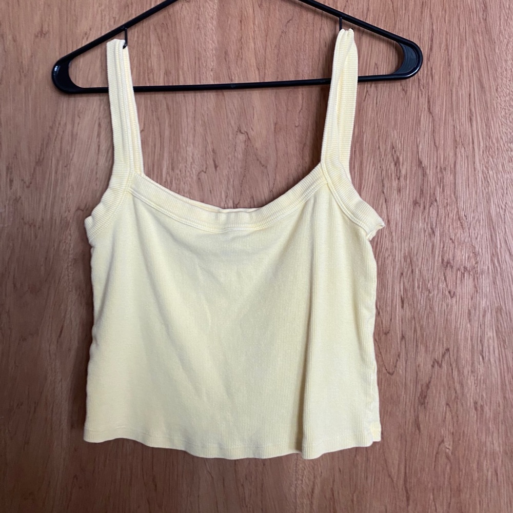 light yellow crop top tank